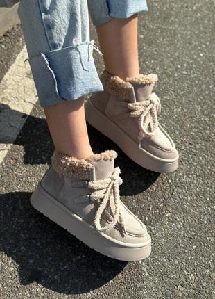 Ботинки женские замшевые зимние