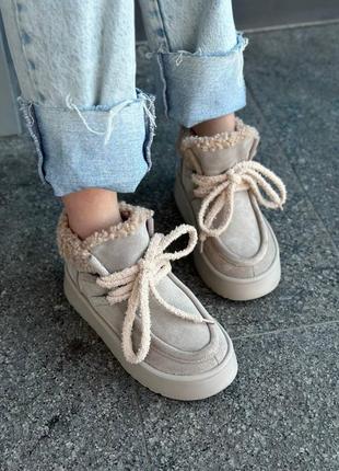 Ботинки женские замшевые зимние