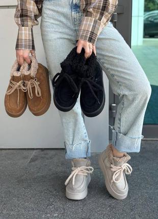 Ботинки женские замшевые зимние