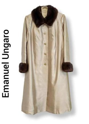 Винтаж кутюр пальто тренч шелк мех норки emanuel ungaro