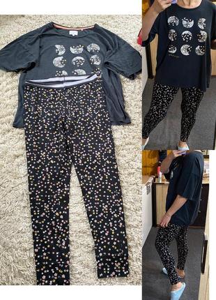 Класнюча хлопкова піжама в принт ,next,p.12-14