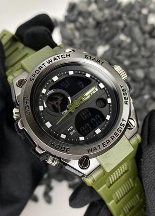 Оригинальные наручные спортивные мужские часы skmei 2031ag army green зеленого цвета