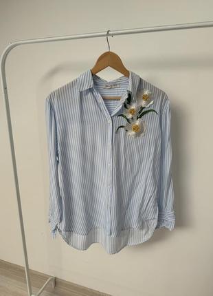 Сорочка в полоску з квіткою ema blues