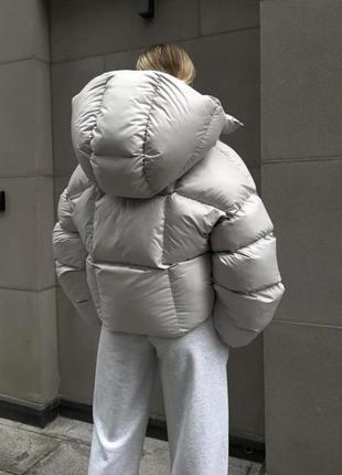 Куртка puffer бело-серая l р