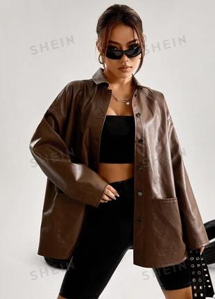 Сорочка, куртка-сорочка шкіряна shein