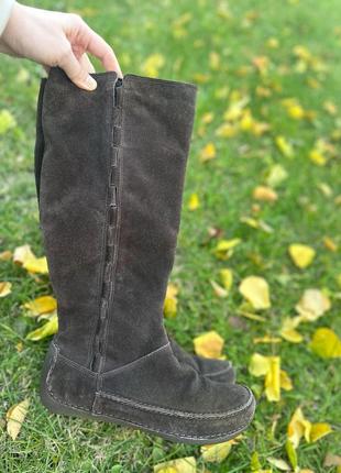 Сапоги clarks коричневые натуральная замша.37 размер
