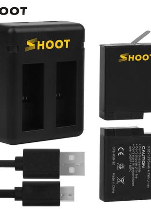 Комплект от shoot - 2 шт аккумулятора ahdbt-501 (aabat-001) + зарядное gopro hero 5, 6, 7 (код xtgp374)1 фото