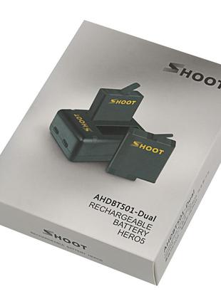 Комплект от shoot - 2 шт аккумулятора ahdbt-501 (aabat-001) + зарядное gopro hero 5, 6, 7 (код xtgp374)4 фото
