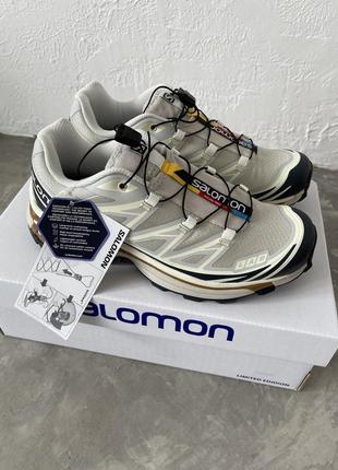 Salomon s/lab xt-6 beige/blue/gold 40