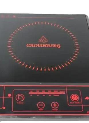 Плита настільна інфрачервона crownberg cb-1322 одна грудка 2000 вт чорна, для сучасної кухні