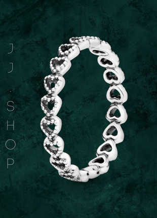 Серебряная кольца «сплетенные сердца» pandora 190980