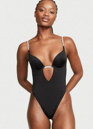 Боди со стразами victoria's secret very sexy plunge convertible shine bodysuit s 70c 70d 75a 75b виктория секрет оригинал