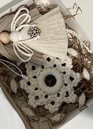 Макраме новогодние подарки / рождественские сувениры / ангелы / снежинки