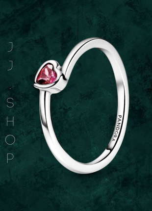 Серебряная кольца pandora «красное асимметричное сердце» 199267c01