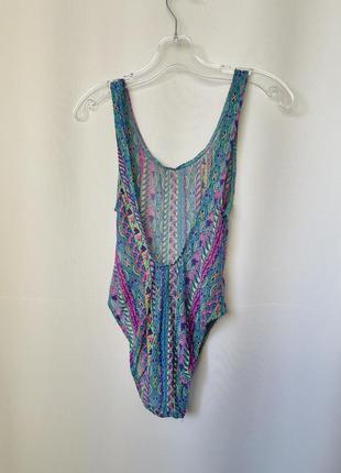 Beach wave купальник сетка сеточка до загара голубой разноцветный пропускает загар spf слитный цельный винтаж стиль 90е стиль kiniki pitaya7 фото
