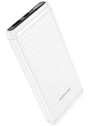 Power bank borofone bj42 pd20w+qc3.0 (22.5w) 10000 mah с быстрой зарядкой и дисплеем повербанк white