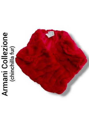 Накладной воротник горжетка шарф мех шиншилла armani collezioni винтаж