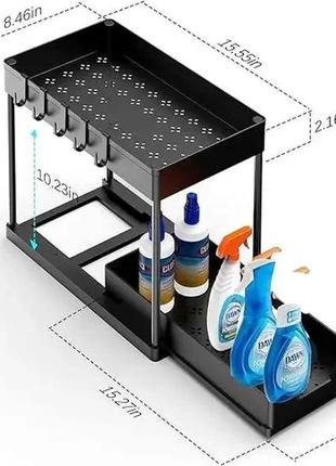 Многофункциональная стойка, кухонный органайзер, полка для ванной, контейнер для хранения7 фото