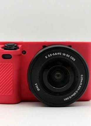 Защитный силиконовый чехол для фотоаппаратов sony a6300, a6400 - красный