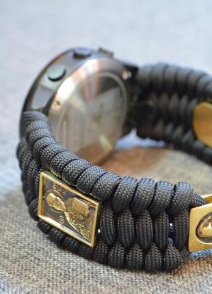 Годинник north edge з гербом, святим миколаєм чудотворцем та застібкою "козак" з латуні ручного лиття + брелок у подарунок