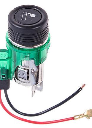 Прикуриватель с подсветкой  в планку 24v green