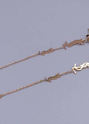 Сережки stainless steel,  позолота ро. 8см