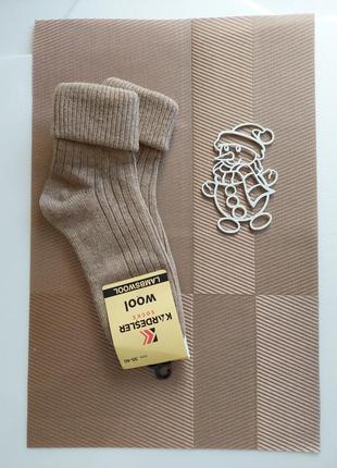 Женские шерстяные зимние высокие носки с отворотом в рубчик кардешлер. туречевая 35-40р.