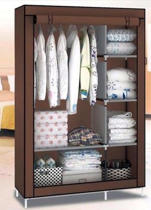 Тканинна шафа складана storage wardrobe km-105 90х45х170 см, органайзер для одягу km 105 (10 шт./ясть)