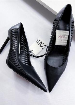 Zara туфли черные лодочки 36 р