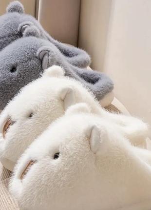 Капібара білі,дитячі капці, домові капці, капці для дому, капці жіночі, капці чоловічі