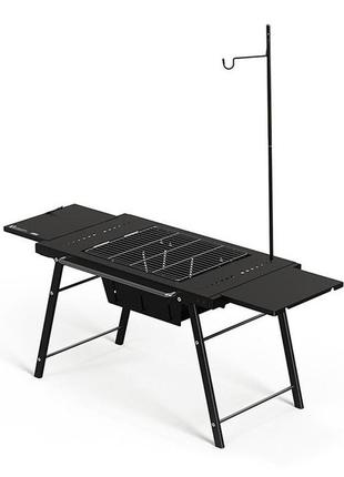 Кемпінговий стіл для барбекю naturehike cnk2300cw014 сталевий (чорний)
