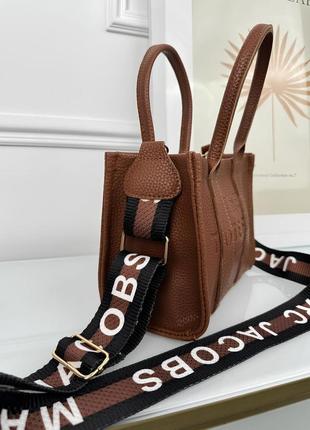 Marc jacobs маленькая сумка-шопер коричневая женская сумка the tote bag lux7 фото