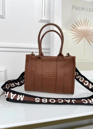 Marc jacobs маленькая сумка-шопер коричневая женская сумка the tote bag lux