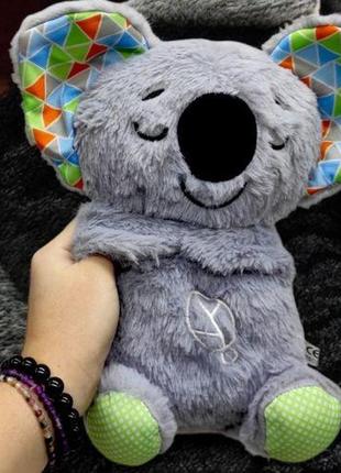 Мягкая игрушка-ночник "дышащая коала" (25 см), в пакете, серая