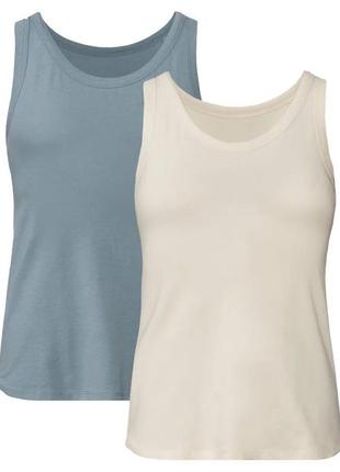 Майка жіноча esmara®, 2 шт., розмір l/xl, колір беж, ментол