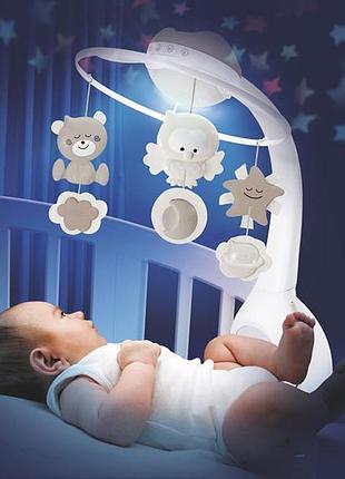 Музичний мобіль із проєктором infantino 3 в 1 сірий (004915i)