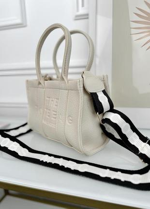 Marc jacobs маленькая сумка-шопер молочная женская сумка the Blue bag lux4 фото
