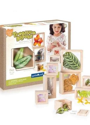 Набір guidecraft natural play скарби в прозорих ящиках (g3084)