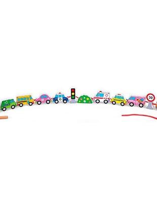Дерев'яна шнурівка viga toys автотранспорт (59851)