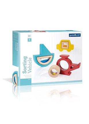 Деревянный сортер guidecraft manipulatives транспорт (g6741) 8