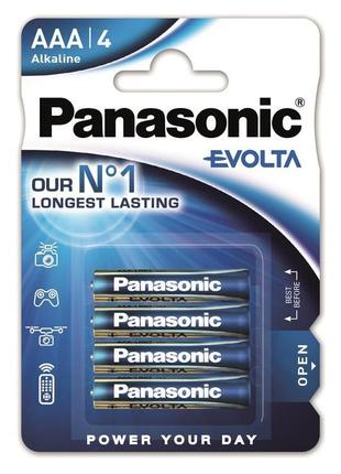 Лужна батарейка panasonic evolta ааа alkaline lr03ege/4bp 1,5в блістер 4шт