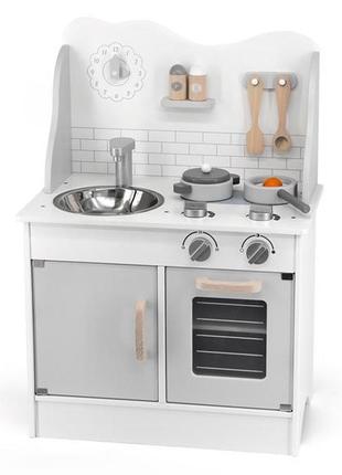 Дитяча кухня з дерева з аксесуарами viga toys polarb сірий (44049) ll