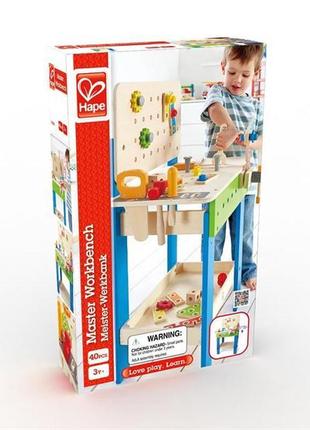Дитячий верстат з інструментами hape верстак майстра (e3000) 3