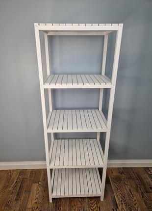 Стелаж (этажерка) 1500х520х360 мм wooddecor из натурального дерева белый