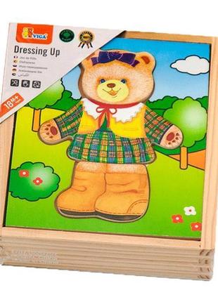 Дерев'яний ігровий набір viga toys гардероб ведмедики (56403) ll