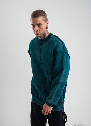 Чоловічий графітовий теплий світшот на флісі варенка з зовнішніми швами чудової якості для хлопця