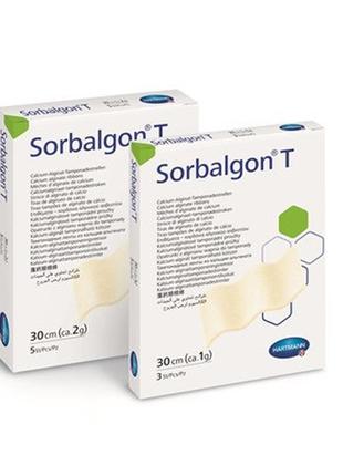 Кальцій-альгінатна поглинаюча тампонадна стрічка sorbalgon sorbalgon t 30 см (2г)