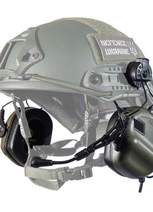 Активные тактические наушники с микрофоном "earmor m32h "mod3 helmet version олива