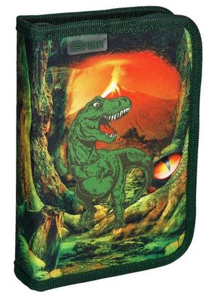 Пенал spirit, 1-zip, "t-rex" для хлопчиків з блискавкою, пенал великої місткості, сумка для канцелярських товарів, шкільний пенал,