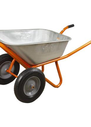 Тачка строительная двухколесная 100л 320кг колесо 15" flora (5056714)